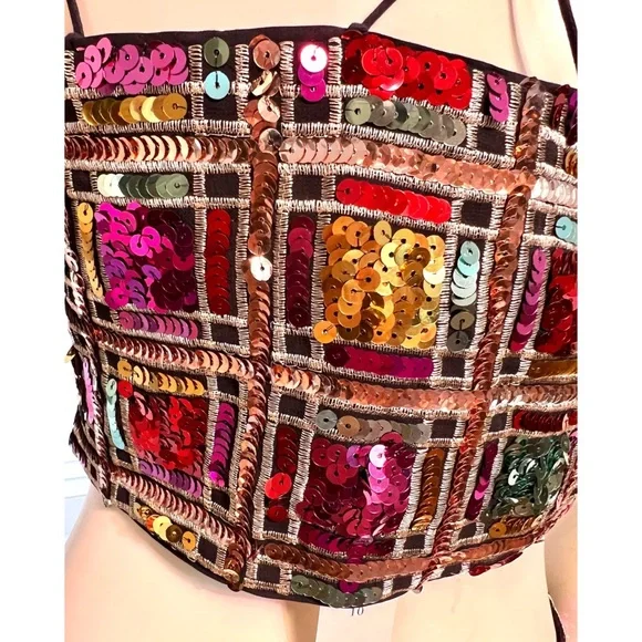 NWT Anthropologie Maeve Sequined Deco Skirt Set - Picture 6 of 8